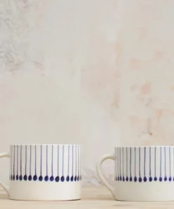 Nkuku Iba Large Ceramic Mug - Indigo (Set Of 2) Tableware