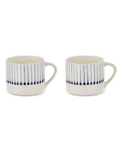 Nkuku Iba Small Ceramic Mug - Indigo (Set Of 2) Tableware