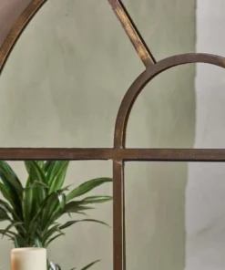 Nkuku Home Accessories Imoma Iron Overmantel Arch Mirror - Brass