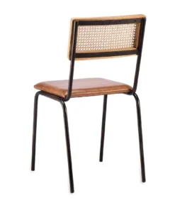 Nkuku Kitchen & Dining Room Iswa Leather & Rattan Dining Chair