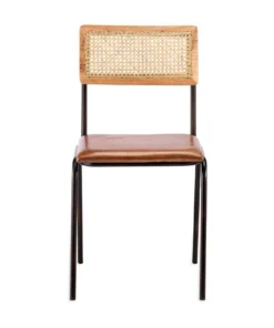 Nkuku Kitchen & Dining Room Iswa Leather & Rattan Dining Chair