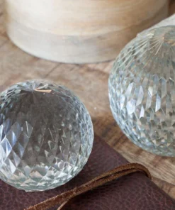 Nkuku Izna Glass Paperweight - Clear Glass