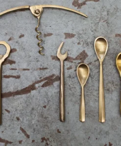 Nkuku Jahi Spoon Gift Set - Brushed Gold (Set Of 2) Tableware