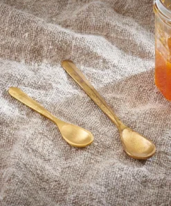 Nkuku Jahi Spoon Gift Set - Brushed Gold (Set Of 2) Tableware