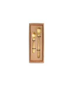 Nkuku Jahi Spoon Gift Set - Brushed Gold (Set Of 2) Tableware