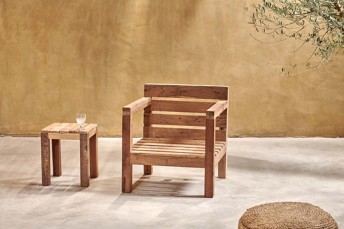 Nkuku Garden Furniture Jaisalmer Reclaimed Wood Armchair 7 Nkuku Garden Furniture Jaisalmer Reclaimed Wood Armchair