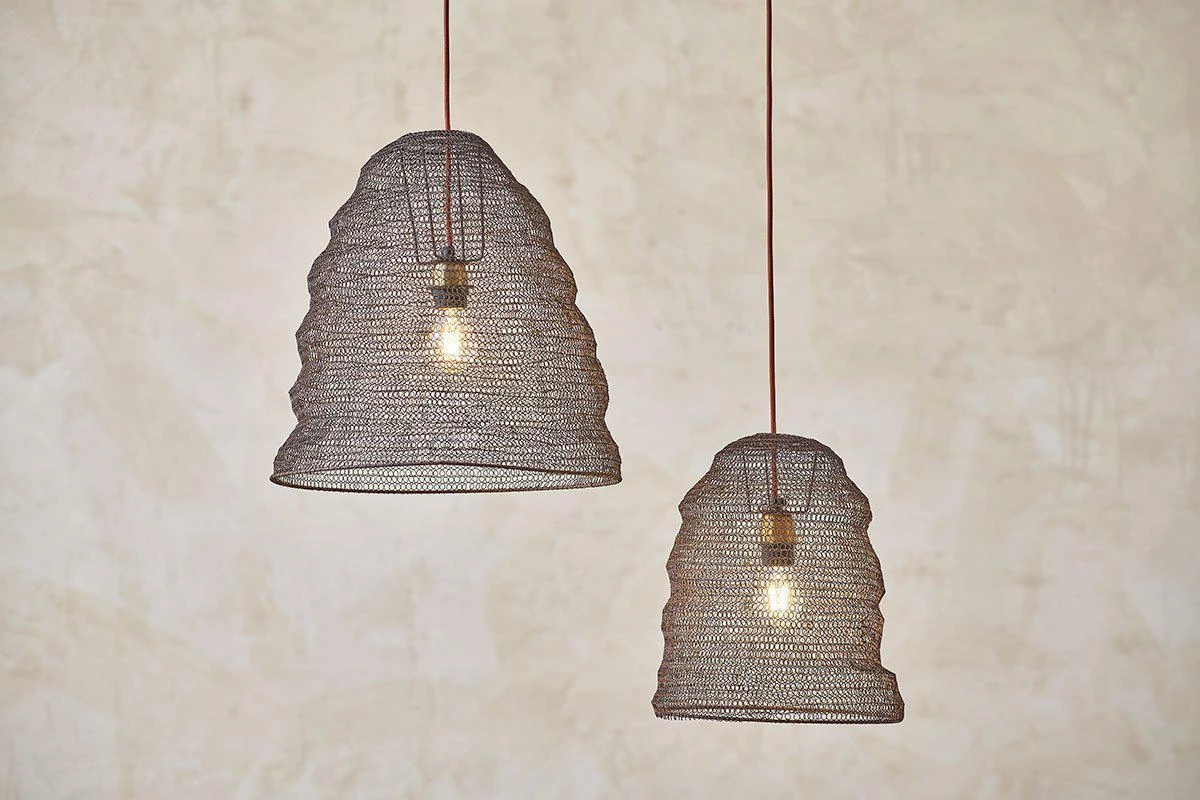 Nkuku Jatani Rust Wire Lampshade - Small Oval 4 Nkuku Jatani Rust Wire Lampshade - Small Oval