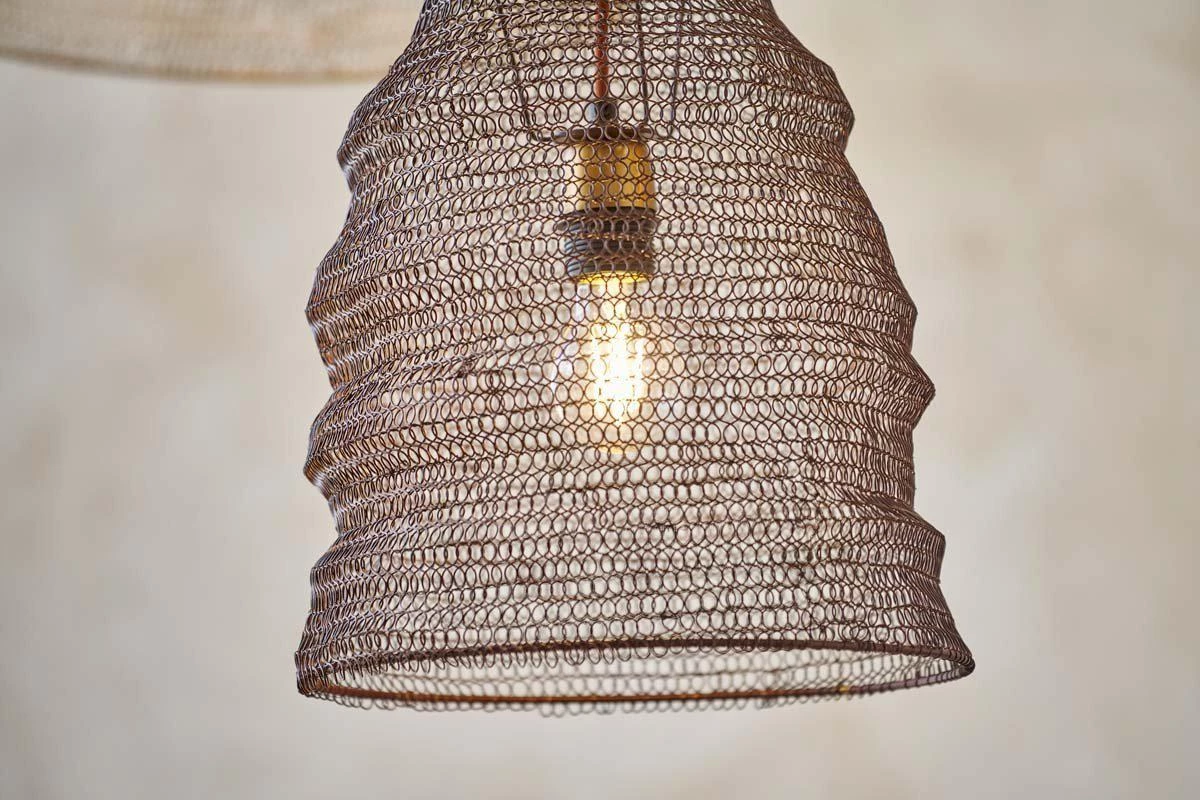 Nkuku Jatani Rust Wire Lampshade - Small Oval 6 Nkuku Jatani Rust Wire Lampshade - Small Oval