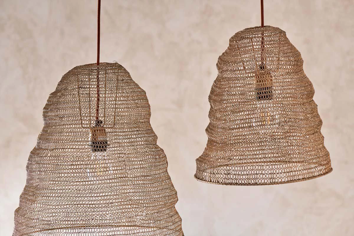 Nkuku Jatani Brass Wire Lampshade - Small Oval 7 Nkuku Jatani Brass Wire Lampshade - Small Oval