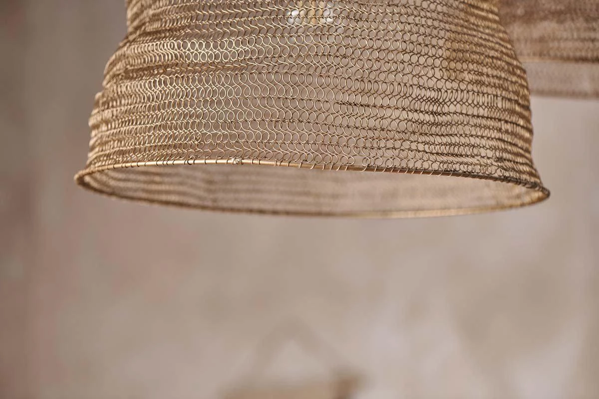Nkuku Jatani Brass Wire Lampshade - Small Oval 8 Nkuku Jatani Brass Wire Lampshade - Small Oval