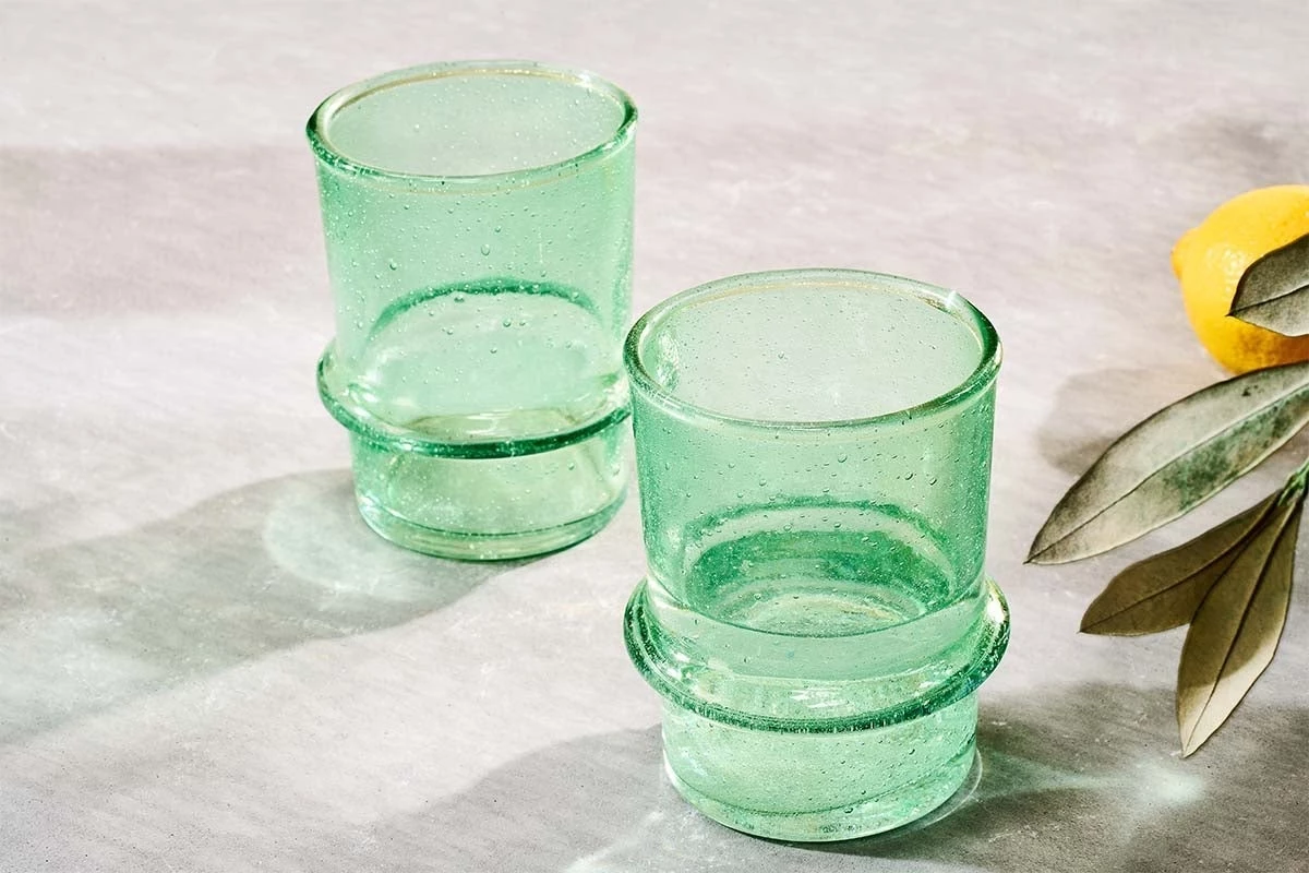 Nkuku New Arrivals Kaneti Bubble Tumbler - Aqua - Small (Set Of 4) 5 Nkuku New Arrivals Kaneti Bubble Tumbler - Aqua - Small (Set Of 4)