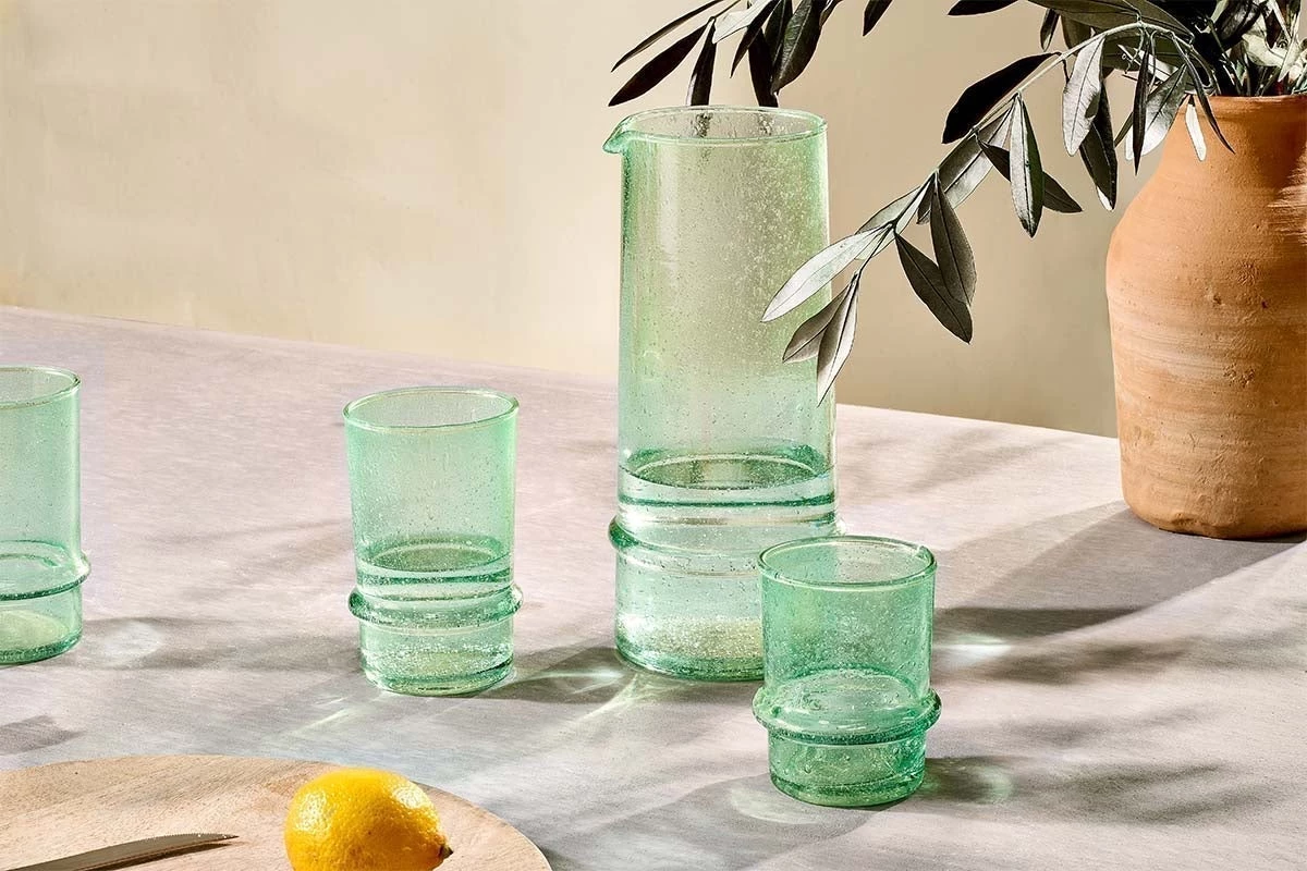 Nkuku New Arrivals Kaneti Bubble Tumbler - Aqua - Small (Set Of 4) 6 Nkuku New Arrivals Kaneti Bubble Tumbler - Aqua - Small (Set Of 4)