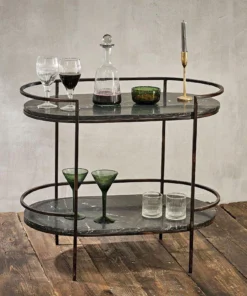 Nkuku Karoko Marble Drinks Table Living Room