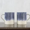 Nkuku Karuma Ceramic Large Mug - Blue & White (Set Of 2) Tableware 1 Nkuku Karuma Ceramic Large Mug - Blue & White (Set Of 2) Tableware