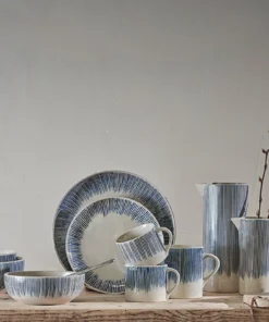 Nkuku Karuma Ceramic Large Mug - Blue & White (Set Of 2) Tableware