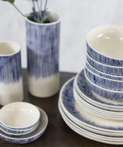 Nkuku Karuma Ceramic Plate - Blue & White