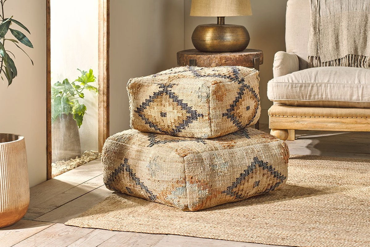 Nkuku Kesu Kilim Pouf - Large New Arrivals 4 Nkuku Kesu Kilim Pouf - Large New Arrivals
