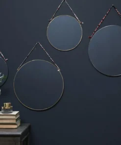 Nkuku Kiko Round Mirror - Brass