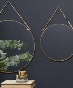 Nkuku Kiko Round Mirror - Brass