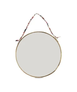Nkuku Kiko Round Mirror - Brass