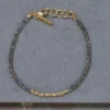 Nkuku Kitara Bead Bracelet - Grey & Gold 2 Nkuku Kitara Bead Bracelet - Grey & Gold