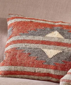 Nkuku New Arrivals Kutha Kilim Cushion Cover - Rust