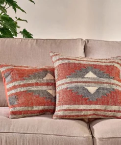 Nkuku New Arrivals Kutha Kilim Cushion Cover - Rust