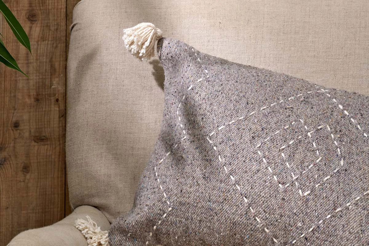 Nkuku Soft Furnishings Lamandi Recycled Cushion Cover - Grey 6 Nkuku Soft Furnishings Lamandi Recycled Cushion Cover - Grey