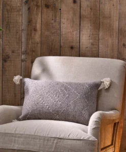 Nkuku Soft Furnishings Lamandi Recycled Cushion Cover - Grey