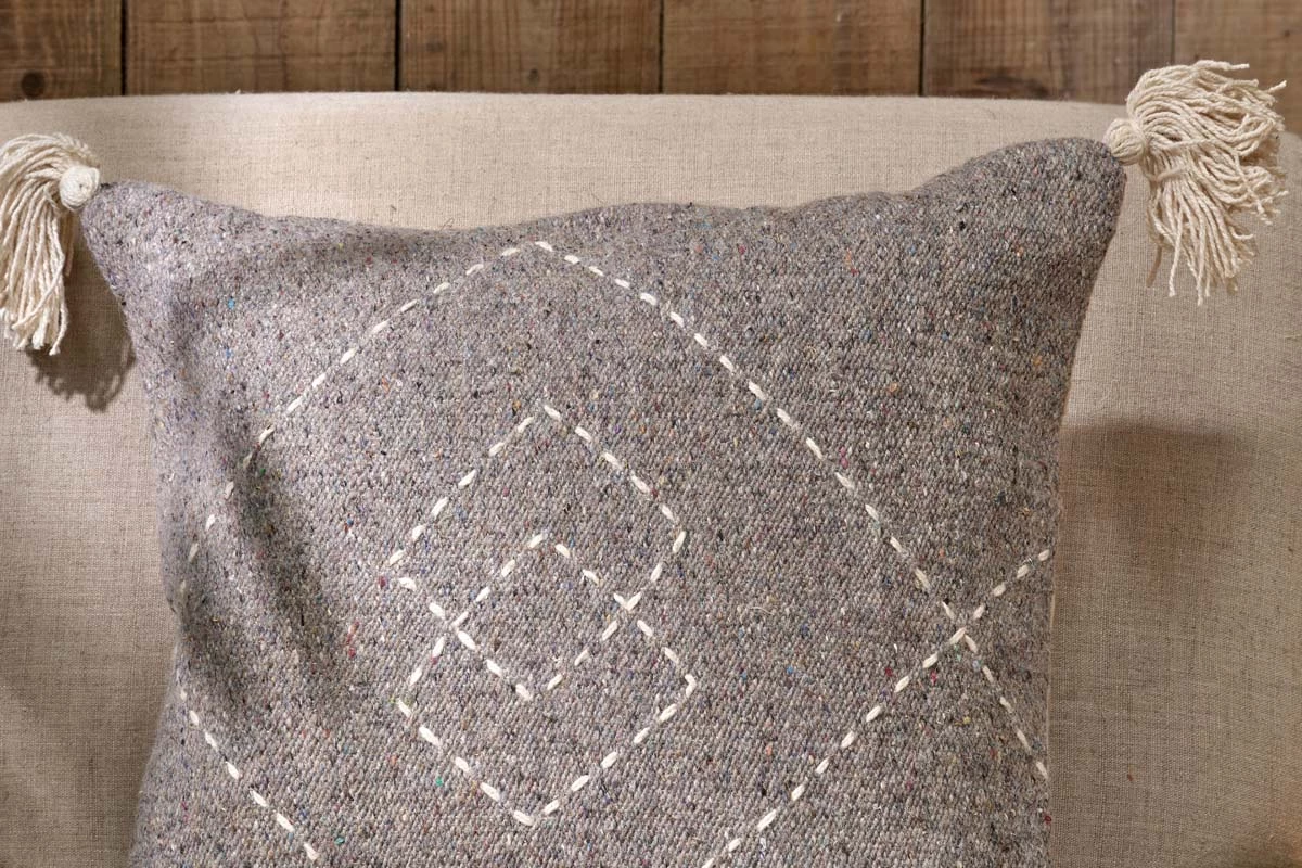 Nkuku Soft Furnishings Lamandi Recycled Cushion Cover - Grey 7 Nkuku Soft Furnishings Lamandi Recycled Cushion Cover - Grey