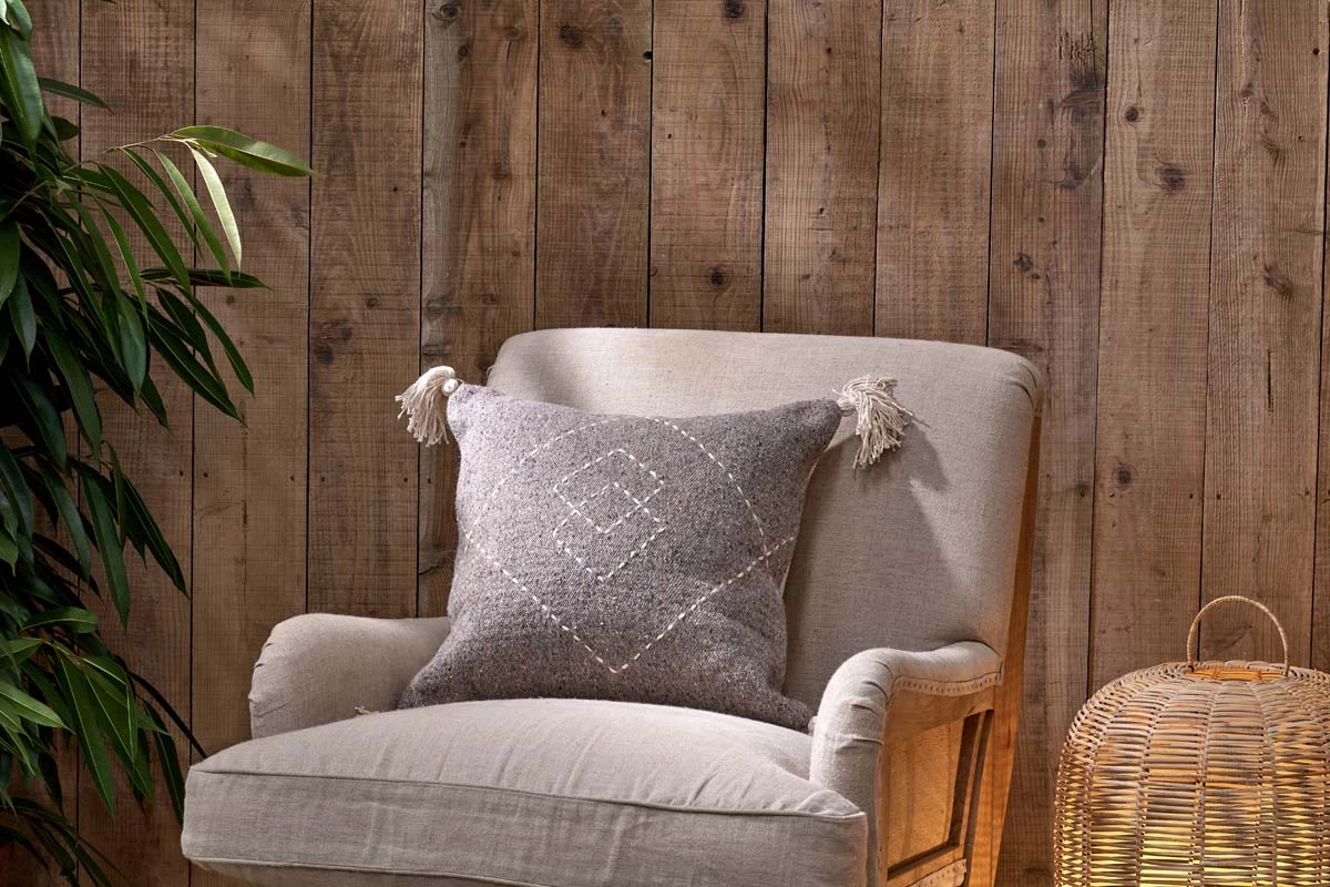 Nkuku Soft Furnishings Lamandi Recycled Cushion Cover - Grey 5 Nkuku Soft Furnishings Lamandi Recycled Cushion Cover - Grey