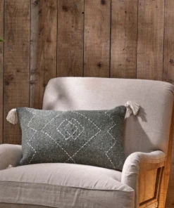 Nkuku Soft Furnishings Lamandi Recycled Cushion Cover - Moss