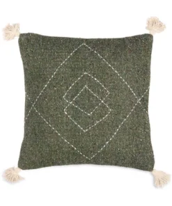 Nkuku Soft Furnishings Lamandi Recycled Cushion Cover - Moss
