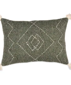 Nkuku Soft Furnishings Lamandi Recycled Cushion Cover - Moss
