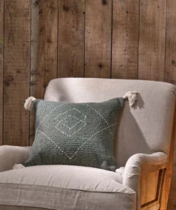 Nkuku Soft Furnishings Lamandi Recycled Cushion Cover - Moss