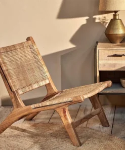 Nkuku Madrisana Acacia & Rattan Woven Chair