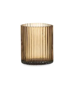 Nkuku Malana Recycled Glass Candle Holder - Smoke Brown New Arrivals
