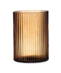 Nkuku Malana Recycled Glass Candle Holder - Smoke Brown New Arrivals