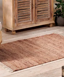 Nkuku Manado Jute & Cotton Rug - Rust