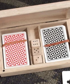 Nkuku Eco-Friendly Gifts Mango Wood Card & Dice Set