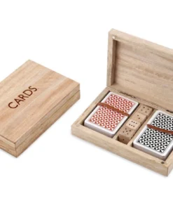 Nkuku Eco-Friendly Gifts Mango Wood Card & Dice Set