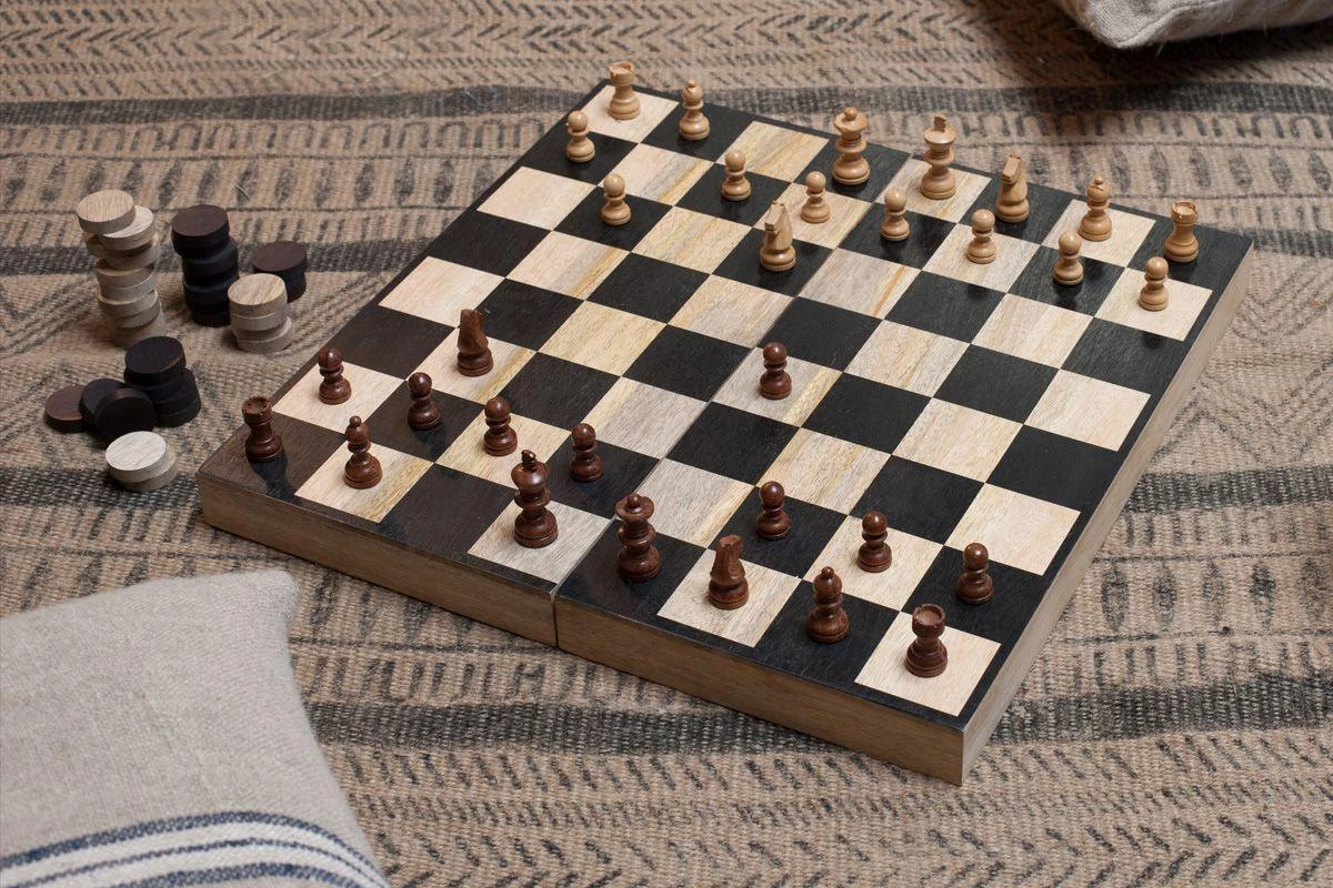 Nkuku Eco-Friendly Gifts Mango Wood Chess & Draughts 3 Nkuku Eco-Friendly Gifts Mango Wood Chess & Draughts