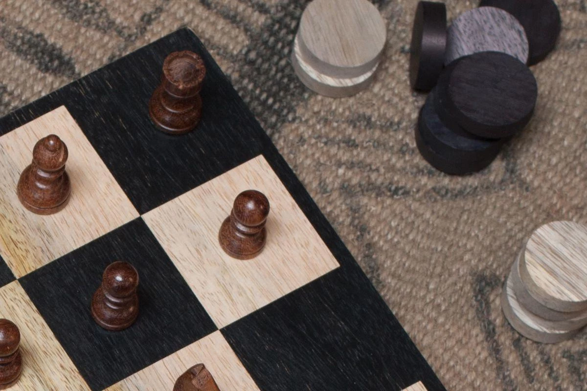 Nkuku Eco-Friendly Gifts Mango Wood Chess & Draughts 4 Nkuku Eco-Friendly Gifts Mango Wood Chess & Draughts