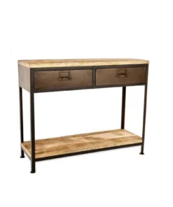 Nkuku Mansu Iron & Mango Wood Console Table Living Room