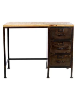Nkuku Mansu Iron & Mango Wood Desk Home Office