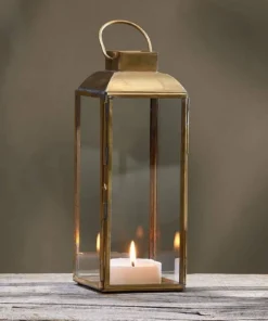 Nkuku Maro Brass Lantern - Tall Home Accessories