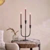 Nkuku Mbata Brass Candelabra - Antique Black