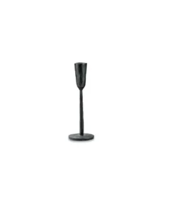 Nkuku Mbata Brass Candlestick - Antique Black