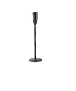 Nkuku Mbata Brass Candlestick - Antique Black