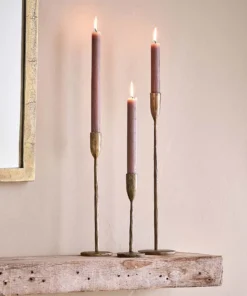 Nkuku Mbata Brass Candlestick - Antique Brass